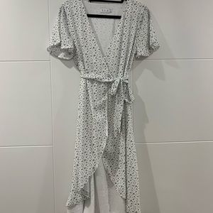 Polka dot XLE wrap dress